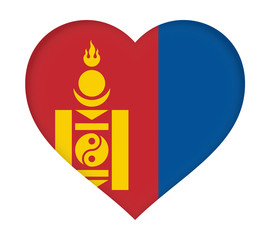 Flag of  Mongolia Heart.