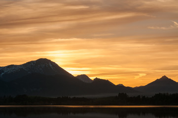 Abendrot am Forggensee