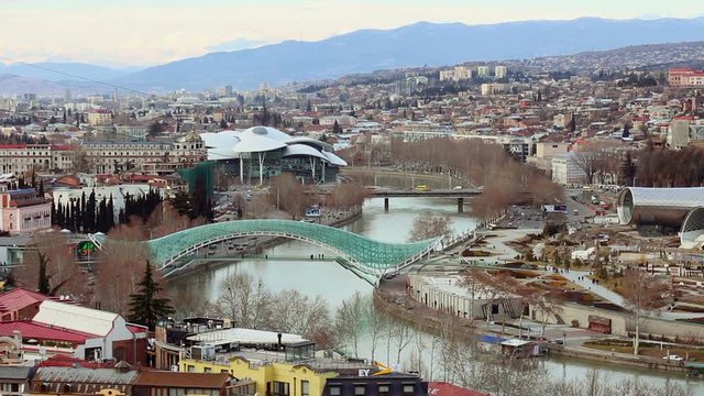 view from Medieval castle of Narikala and Tbilisi city