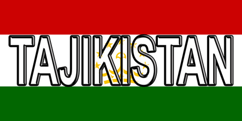 Flag of Tajikistan Word.
