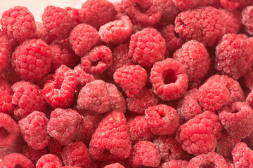 frozen raspberries on plate