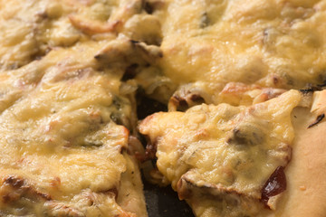 pieces of homemade pizza