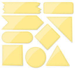 Set of yellow papers stickers Stock Illustration