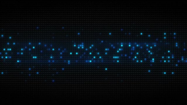 Blue glowing cubes on black tiles. Computer generated abstract loopable background 4k UHD (3840x2160)
