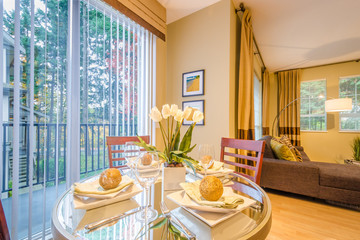 Modern dining room in luxury house.