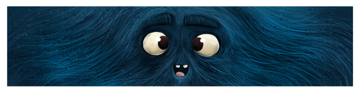 cara de monstruo azul