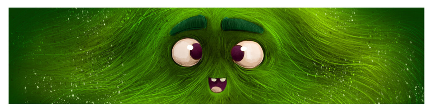 cara de monstruo verde