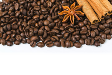 Coffee, coffee beans, food, flavor, brown beans, wood background, spices, star anise, star, enjoy, good times, beverages, characteristics,black, black, breakfast, breakfast, coffee color,
