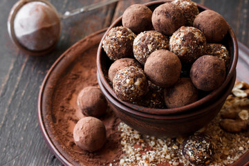 Vegan homemade truffles