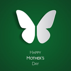 Happy Mother's Day greeting card with paper origami butterfly