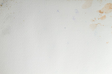 stained white blank watercolor paper sheet background or texture