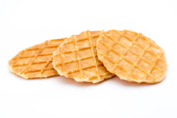 Sweet waffle on the white background.