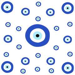 tileable texture with greek blue evil eye - symbol of protection
