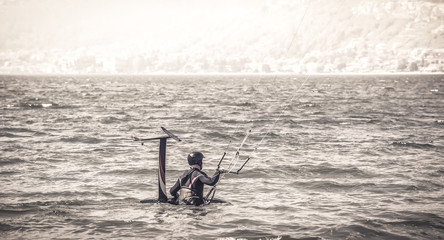 Naklejka premium Kitesurfer