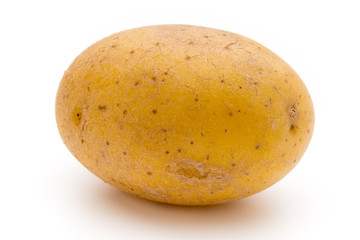 Raw potato isolated on white background.