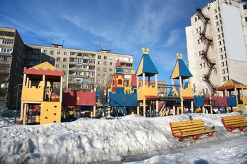  The winter in the city centre of Murmansk ,Russia