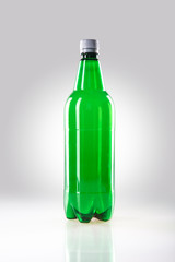 Plastic beer bottle of 2 liters with drops