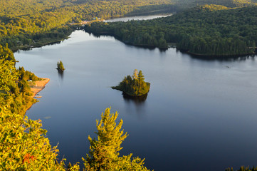Scenic view from atop a mountain in Mont Tremblant National park.