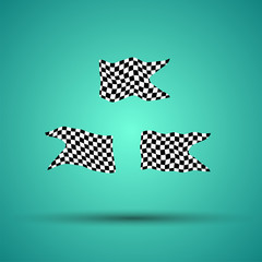 Racing background set collection of 3 checkered flags vector illustration. EPS10