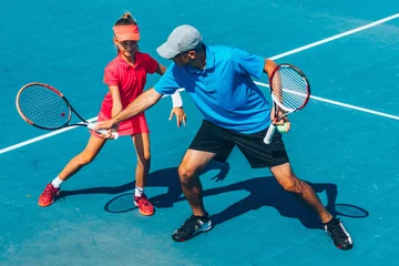 Fotobehang Tennis training © Microgen