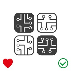 circuit board icon stock vector illustration flat design
