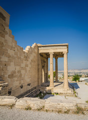 Ancient ruins of Erechtheum, Acropolis, Athens.