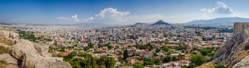 Gordijnen Panorama of Athens and ancient ruins, Greece. © Svetlana