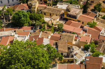 Tile roofs of Athens, Greece.