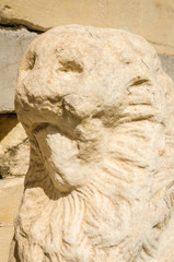Ancient ruins closeup, Acropolis, Athens.