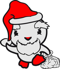 weihnachten weihnachtsmann geschenke feiern winter nikolaus santa claus mütze sack küken süß niedlich klein baby kind ente vogel comic cartoon