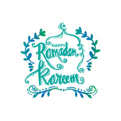 Ramadan Kareem - muslim holiday greetings, handwritten lettering