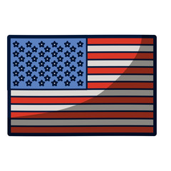 Obraz premium light colours silhouette of flag the united states with half shadow vector illustration