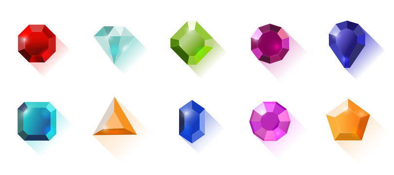 Gemmes taill&eacute;es multicolores