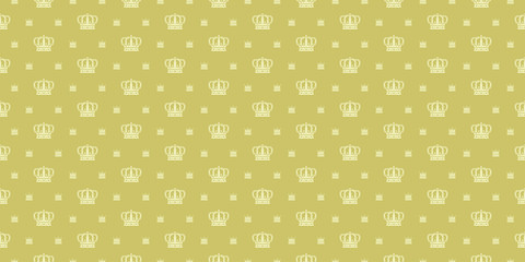 Seamless Damask Wallpaper. Crown pattern seamless green and white colors. Royal style design pattern seamless. Background vector.