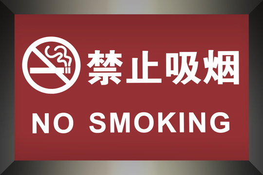 No Smoking sign written in Chinese and English