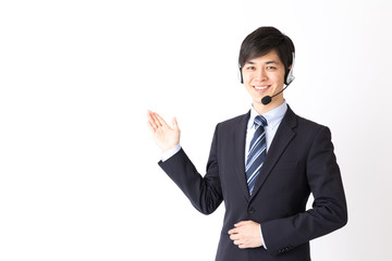 portrait of asian businessman isolated on white background