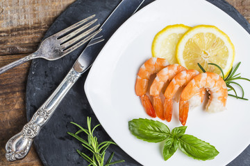 Prawns with fresh rosemary and lemon