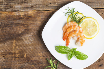Prawns with fresh rosemary and lemon