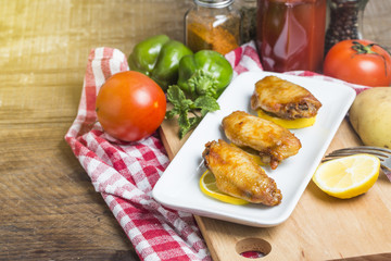 Lemon grilled chicken wings, grilled chicken wings