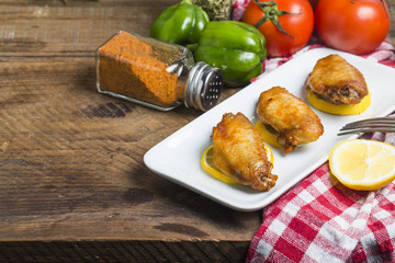 Lemon grilled chicken wings, grilled chicken wings