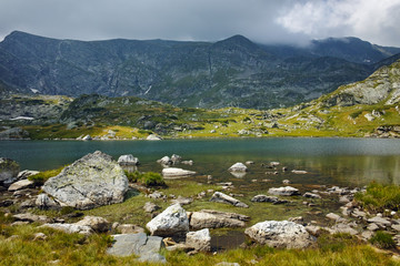 Amazing landscape of The Twin lake, The Seven Rila Lakes, Bulgaria