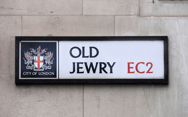 Historic street sign in the City of London