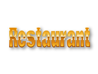 Restaurant Text for Title or Headline. In 3D Fancy Fun and Futuristic style