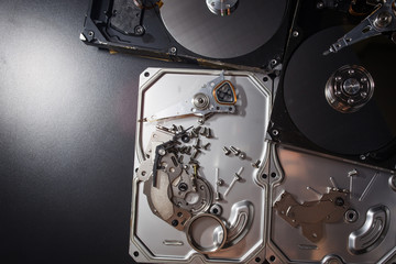 Hard disk scrap electronics  image closeup