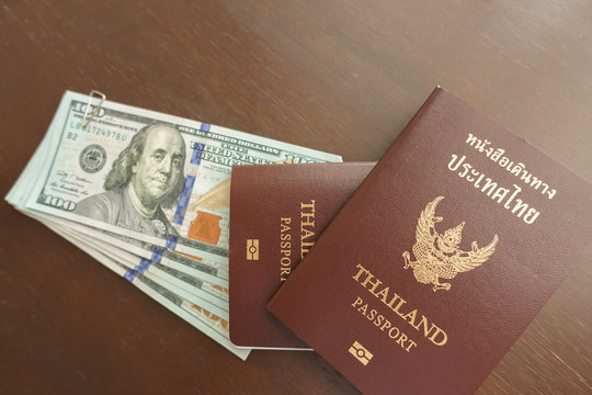 Thai passport at the airport
