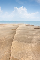 Fototapeta na wymiar Susan Hoi (Fossil Shell Beach Cemetery)Beach sea view in Krabi Thailand