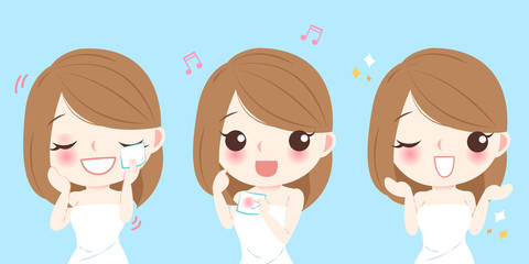 woman with cleansing cotton