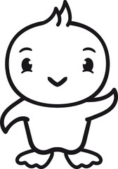 stehend küken süß niedlich klein baby kind ente vogel comic cartoon