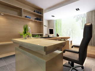 modern office interior 3d rendering 