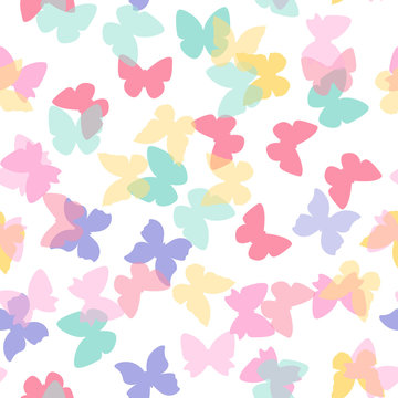 Beautiful colorful butterflies seamless pattern
